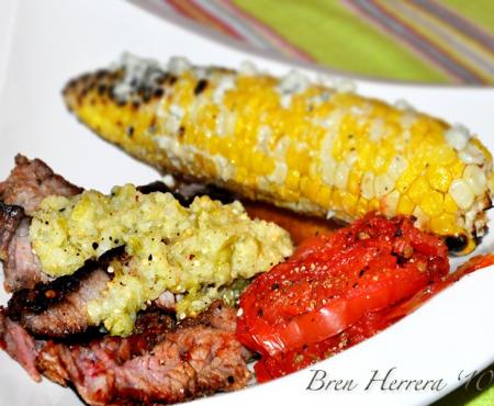 Girl Meets Grill! And A Spicy Rub & Malta Marinated Rib Eye With Tomatillo Salsa