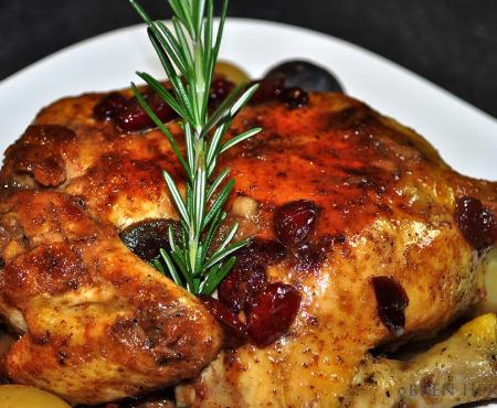 Citrus Mojo & Sage Infused Cornish Hen With Candied Pecan Glaze