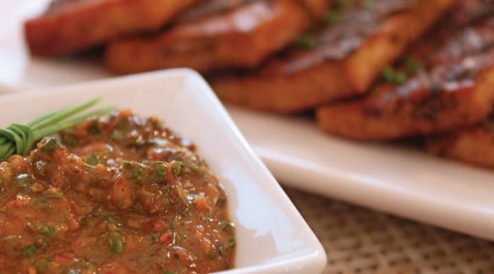 "Viva Vegan!" Cookbook Review & Two Recipes: Chimichurri Baked Tofu & Pickled Onion