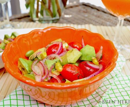 Avocado & Edamame Salad With Dill For A Gourmet Picnic, Latin-Style