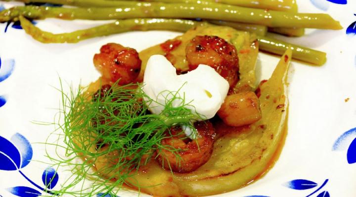 When My Papi Cooks, It Goes Like This…Fennel In Orange & Wine Jus With Seared Seafood
