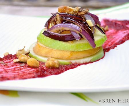 Beet Purée and Fruit Salad w/Caramelized Onion & Ginger Recipe