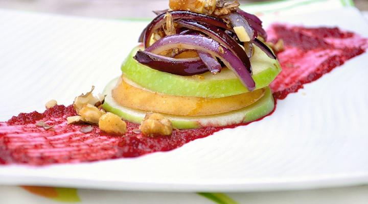 Beet Purée and Fruit Salad w/Caramelized Onion & Ginger Recipe