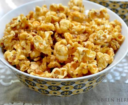 Pistachio Caramel Popcorn. A "Healthier" Take On a Fave Snack