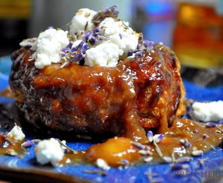 Rhubarb, Goat Cheese & Banana Stuffed Puff Pastry