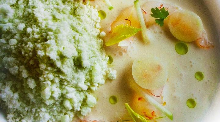 Gala Apple Granité w/Marinated Langoustine & Celeriac; And a Challenge