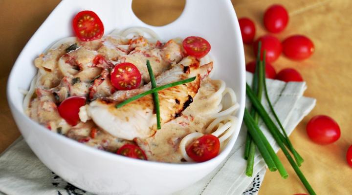 Creamed Sun-dried Tomato Champagne Chicken