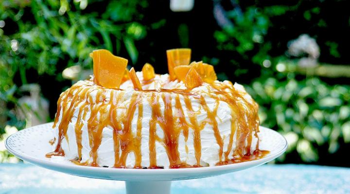 Salted Butterscotch Bourbon Cake with Minty Buttercream Icing