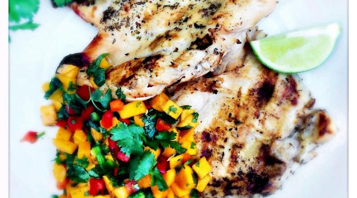 Citrus Mojo-Infused Latin Grilled Chicken With Mango-Jalapeño Relish