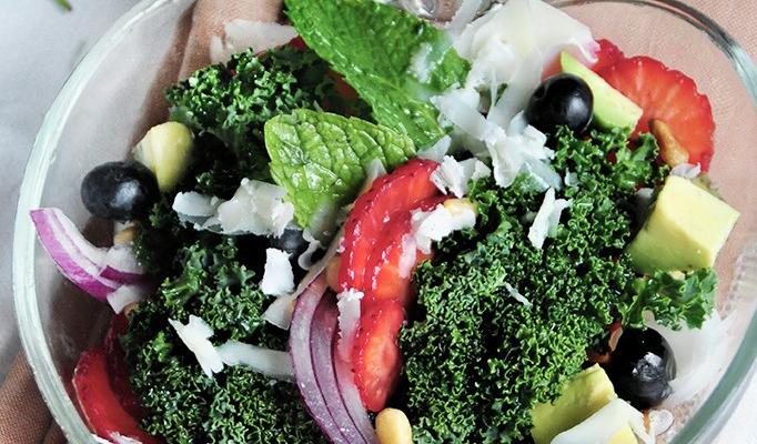 Raw Kale and Berry Salad with Truffle Honey Dressing