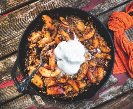 Peach Nectarine Skillet Crisp
