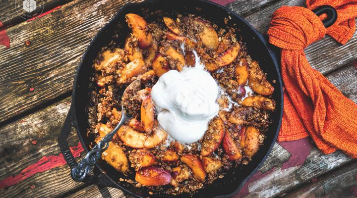 Peach Nectarine Skillet Crisp