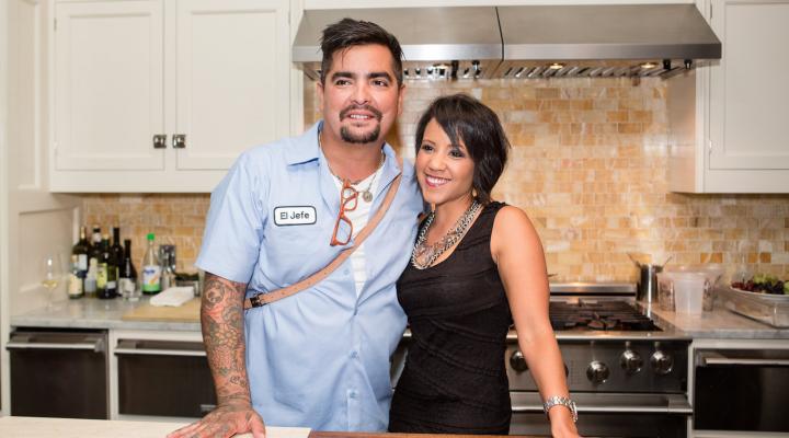 Chef Aáron Sánchez Crushes Grapes