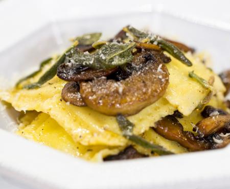 Homemade Pasta and Browned Butter Sage and Mushroom Ravioli