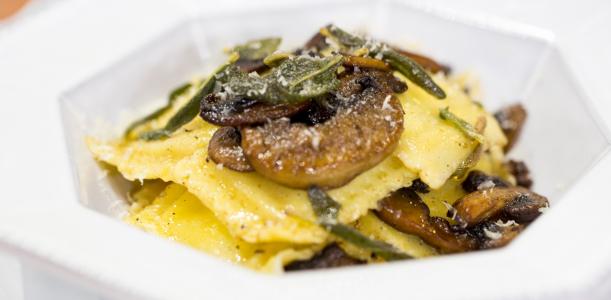 Homemade Pasta and Browned Butter Sage and Mushroom Ravioli