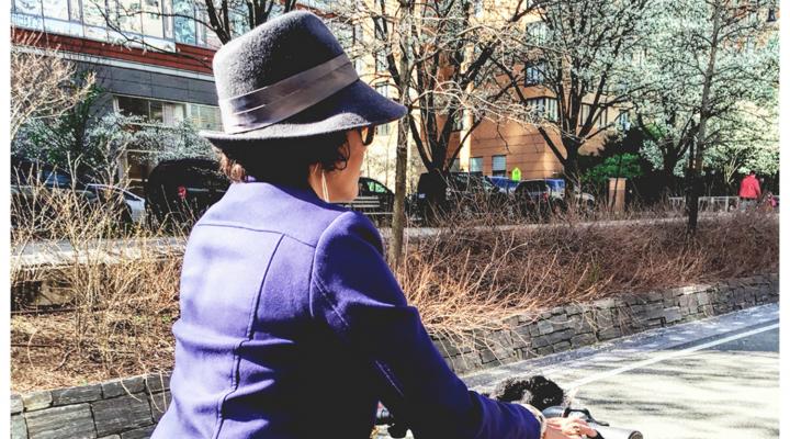 Purple, Hats, &  a Sister: Stylish Biking in the City