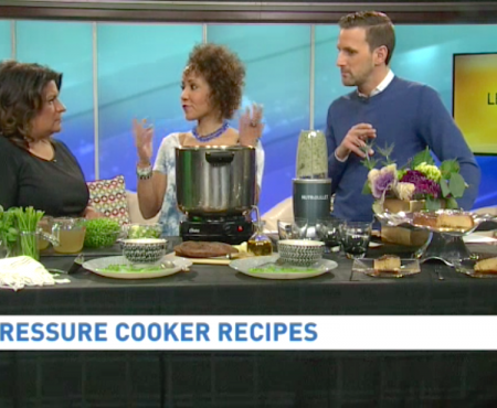 Bren Makes Vibrant Sweet English Pea & Minted Soup from “Modern Pressure Cooking” on Let’s Talk Live! DC
