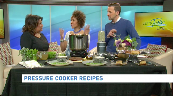 Bren Makes Vibrant Sweet English Pea & Minted Soup from “Modern Pressure Cooking” on Let’s Talk Live! DC