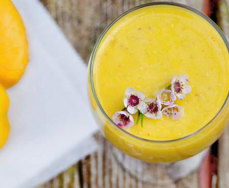 Ginger and Chile Mango Lassi with Coconut