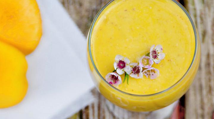 Ginger and Chile Mango Lassi with Coconut