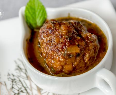 {All Around Latin America} Guava-Stuffed Meatballs w/Minted Brandy Sauce a lo Cubano in Celebration of Hispanic Heritage Month